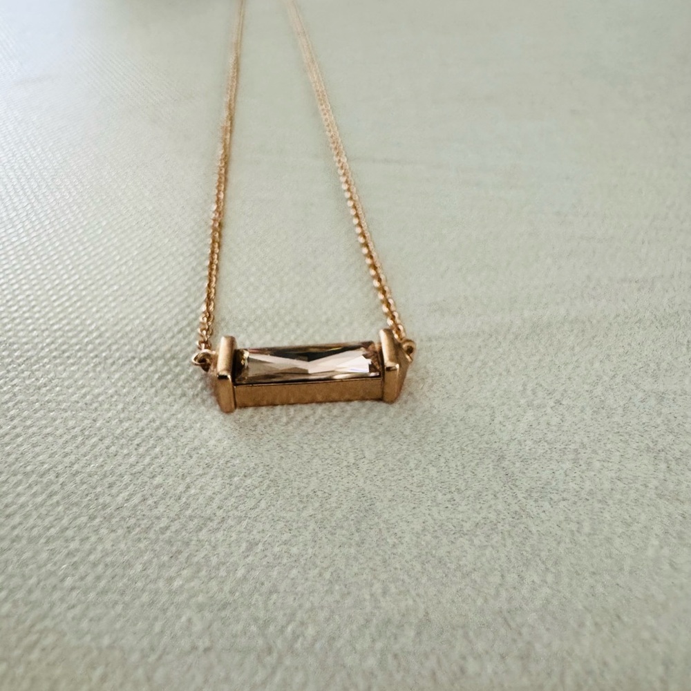 Kendra Scott Gold and Brown Necklace Minimalist Design - Picture 3 of 7